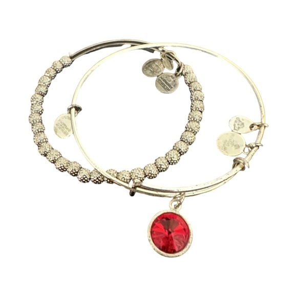 Alex and Ani July Birthstone and Silver Ball Bracelet Set - Picture 1 of 8